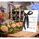 Black Bow Theme Babies Are Sweet Please Take A Treat Sign, Gender Reveal Table Decor, Dessert Table Wooden Sign, Black Bow Themed Baby Shower Decor, Baby Shower Newborn Announcement Party Supplies