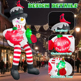 13Ft Christmas Inflatable Outdoor Decoration, Climbing Snowman Christmas Blow Up Yard Decorations With Led Lights And Ca