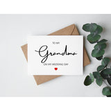 To My Grandma On My Wedding Day Card - To My Grandma Card - Wedding Day Card To Grandma - Card For Grandma On My Wedding Day - Wedding Congratulations Card