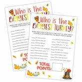 Thanksgiving Party Icebreaker Card - Who Is The Biggest Turkey -A Set Of 20 Game Cards, Thanksgiving Dinner Game For Adults, Friendsgiving, Harvest, Holiday, Party Supplies - A03