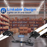 6 Pack 4FT Linkable LED Shop Lights 42W 4400LM 5000K Garage Utility Fixtures with Power Cord
