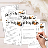 Hilarious Baby Shower Games, Halloween Oh Baby True Or False, 30 Double-Sided Fill In Game Cards For Little Ghost Gender Reveal Spooky Party Favor Supplies - D06