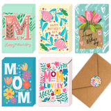 20 Pcs Happy Mother'S Day Greeting Cards Modern Floral Blank Note Cards With Kraft Envelopes Mother'S Day Present Gift Box Assorted Cards For Holiday Party Celebration Flowers Cards-4X6