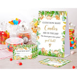 Dinosaur Baby Shower Game, Guess How Many Candies Are In The Jar, Pack Of 1 Sign And 50 Guessing Cards, Baby Shower Decoration, Gender Neutral - 12