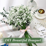 80 Pcs Babys Breath Artificial Flowers Bulk Babys Breath Flowers Gypsophila Bouquets With Faux Eucalyptus Stems Leaves For Wedding Bouquet Party Filler Home Decor