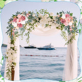 Wedding Arch Decorations 2 Pack - Reusable Artificial Hanging Flowers Floral Swag Greenery Garland For Wedding Welcome Sign Backdrop Bridal Ceremony Reception Backdrop Decoration, Baby Shower