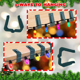 Christmas Light Hanger Clips Fascia Board Light Clips Plastic Holiday Deck Banister Hanger For Christmas Fascia Board Roof Gutter Fence Eave Decoration, Green (50 Pcs, 1 5/8")