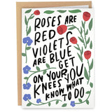 Funny Valentine'S Day Card For Girlfriend Wife | Get On Your Knees | Naughty Birthday Card For Women Men | Dirty Anniversary Cards For Wife Husband