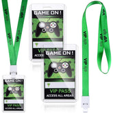 16 Pieces Video Game Party Favors Video Game Vip Pass Holder Tickets Party Vip Pass Lanyards For Birthday Party Supplies