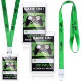 16 Pieces Video Game Party Favors Video Game Vip Pass Holder Tickets Party Vip Pass Lanyards For Birthday Party Supplies