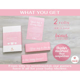 Funny Baby Shower Games For Girl Activities, 2 Rolls, 2 Inches X 150 Feet, Pink Tummy Measure, Fun & Easy Idea