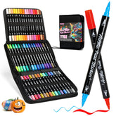 Acrylic Paint Markers, 48 Color Dual Tip Acrylic Paint Pens With Brush And Fine Tips For Rock Painting,Wood,Canvas,Ceramic,Card Making,Vibrant Color Ideal For Artists, Crafters & Diy Projects