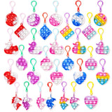 Kiddokids 28 Packs Valentines Day Gift Cards With Pop Keychains Fidget For Kids School Classroom, Pop Bubble Stress Relief Valentine’S Class Exchange Greeting Cards, Valentine Party Favors