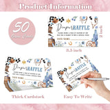 Cowboy Baby Shower Diaper Raffle, Pack Of 1 Wooden Tabletop Sign With Stand And 50 Diaper Raffle Tickets, Wild West Rodeo Baby Shower Game, Gender Reveal Party Decorations - Eh11