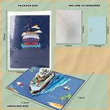 Cruise Ship Card Pop Up - 3D Greeting Card Cruise Ship, Birthday Gifts For Cruise Lovers, Kids, Men, Retirement Gift For Woman Men, Graduation Gift Card, Anniversary Card