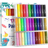 Paint Sticks For Kids 36 Colors, Quick Drying, Smooth, Non-Toxic And Washable Solid Tempera Paint Sticks With 120 Pdf Coloring Pages And 30 Stickers, Toddler Art Supplies For Drawing