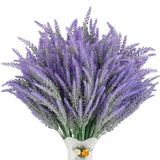 26 Bundles Lavender Artificial Plants Outdoor, Fake Lavender Artificial Flowers For Home Decor, Faux Plastic Purple Plants For Kitchen Garden Patio Porch Window Box Decoration
