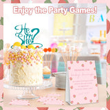 Baby Shower Games For Girl, Strawberry Measure The Baby Bump, 1 Self-Standing Sign With 50 Tickets, Hilarious Babies Shower Games For Gender Reveal Party - A03