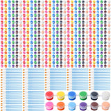 100 Sets Mini Acrylic Paint Set 1400 Pcs 12 Colors Acrylic Painting Strips 100 Flat Brushes 100 Pointed Brushes For Adults Home Birthday Art Craft Party Favors (2Ml)