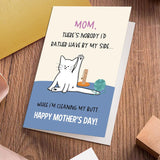 Funny Mother'S Day Card For Cat Mom, Cute Cat Mothers Day Card, Humorous Mother'S Day Card For Cat Lover Owner, Happy Mother'S Day Card From Cat