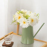 Fake Flowers Artificial Daisies & Gerbera Bouquet Silk White 10 Stems Match With Wild Flowerets