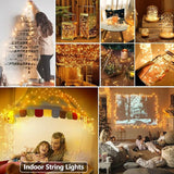 4 Pack Battery Operated Fairy Lights 16FT 50 LED Warm White Cuttable Starry String Lights with Timer for Bedroom Wedding Party Christmas Decor
