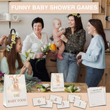 Guess The Baby Food Party Games, Boho Bear Balloon Baby Shower Game Set (1 Standing Sign + 20 Answer Cards + 6 Number Cards), Watercolor Brown Name The Baby Food Game, Baby Shower Favors