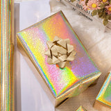 Golden Wrapping Paper Roll, Metallic Holographic Star Gift Wrap For Birthday, Valentines, Mothers Day, Graduation, Wedding, Fathers Day, Baby Shower, Christmas (17 In X 32.8 Ft)