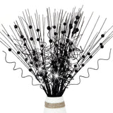 16Pcs Glitter Christmas Tree Picks Curly Sprays Sparkle Artificial Berry Stems Twigs 17" Ting Branches Vase Fillers Decorative Sticks For Xmas Tree Decorations Winter Wreath Diy Crafts (16, Black)