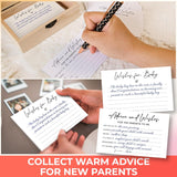 Baby Shower Advice Cards For Parents To Be - Advice For New Parents Baby Shower Decorations Girl, Advices And Wishes For Baby Cards Box Fun Game Ideas