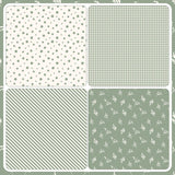 Sage Green Gift Wrapping Paper Rolls Baby Shower Wrapping Paper With Stripe Polka Dot Check Beige Leaves Design For Wedding Anniversaries Birthday - 4 Rolls - 17 In X 120 In(10Ft) Per Roll