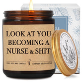 Look At You Becoming A Nurse And Sh T Candles Gift For Women Men, Funny Nursing School, Nurse Thanksgiving Christmas Graduation Birthday Gifts, Cool Lpn Rn Candle For Nurses, Future/New Grad-68