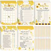 145 Pcs Bee Baby Shower Games Gender Neutral Set Includes 125 Pcs 5 Kinds Party Games 20 Pencils For Honeycomb Bee Baby Shower Decorations Favors Gender Reveal Party Supplies
