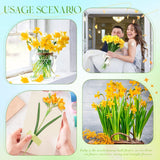 30 Pieces Artificial Daffodils Flowers 16.4 Inches Narcissus Spring Flower Faux Flowers For Home Decor Indoor Decorative Flowers Artificial Flowers For Home Garden Wedding Party (Yellow)