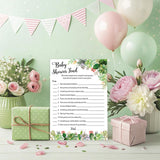 Succulents Baby Shower Feud Game — Pack Of 25 — Fun Shower Family Feud Game, Floral, Green, Succulent Trivia Couples Shower Activity, Greenery Rustic Gender Neutral Fued G300-Bsf