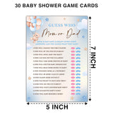 We Can Bearly Wait 30 Guess Who Mom Or Dad Game Cards, Gender Reveal Party Supplies Favors (5"X7") - F05