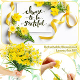 12 Pack Artificial Daffodils Fake Silk Narcissus Flowers Uv Resistant Indoor Outdoor Home Decor Realistic Yellow White Bouquet For Wedding Centerpiece