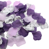 1000Pcs Purple Lavender Silver Silk Rose Petal Violet Lilac Silver Artificial Flower Petal For Wedding Flower Girl Basket Aisle Runner Scatter Dinner Table Party Confetti Graduation Decoration
