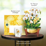 Pop Up Cards, Serenity Orchid, 12 Inch Life Sized Forever Flower Bouquet 3D Popup Greeting Card, Birthday Cards, Get Well Gifts, Blank Notecard & Envelope