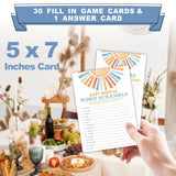 Retro Sunshine Word Scramble Baby Shower Game Kit - Here Comes The Sun - 30 Fill In Game Cards & 1 Answer Card For Baby Shower, Gender Reveal Party Favor, Activity & Supplies - D08