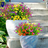 16 Bundles Artificial Flowers For Outdoors Fake Plastic Plants Faux Shrubs Greenery Wheat Grass Uv Resistant For Spring Summer Garden Patio Window Box Office Table Kitchen Home Decoration