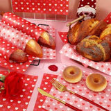 100 Pcs Valentine'S Day Wax Paper Red Pink Heart Waterproof Oil-Proof Deli Paper Tissue Sheets For Food Sandwich Picnic Basket Liners Kitchen Bakery Party Decor Supplies