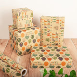 Birthday Wrapping Paper Set - Colorful Balloon & Happy Birthday Lettering Design, 6 Sheets X 17" X 40"