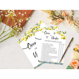 Blue Tiles And Lemons Over Or Under Game For 30 Guests With Game Cards, Lemons Bridal Shower Game, Modern Bridal Shower Decorations, Wedding Shower Or Bachelorette Party Supplies - 02