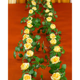 Bendable Artificial Rose Vine Yellow Flower Garland, Vinage Flower Decoration For Room Wall Home Decoration (2, Yellow)