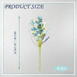 Artificial Spring Floral Picks 6 Pcs, Blue And White Artificial Flower Stems 18 Inch, Spring Flower Stems For Wedding Centerpieces Home Table Decor