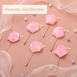 uxcell 24pcs Pink Rose Boutonnieres Flower Buttonholes Pocket Boutonnieres Pins for Wedding Ceremony Anniversary Prom Formal Dinner Party