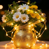 USB Plug In Fairy String Lights 16FT 50 LED Copper Wire Warm White with Remote Timer 8 Modes Waterproof for Bedroom Party Wedding Decor