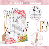 Bbq Don'T Say Baby Clothespin Game, Pack Of 1 Wooden Tabletop Sign With Stand And 50 Mini Natural Clothespins, Backyard Baby Shower Game, Gender Reveal Party Decorations - Qx13