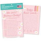 20 Retro Baby Shower Games For Girls-Hilarious Baby Shower Games, Guess Who Mommy Or Daddy Game, Funny Word Search Game